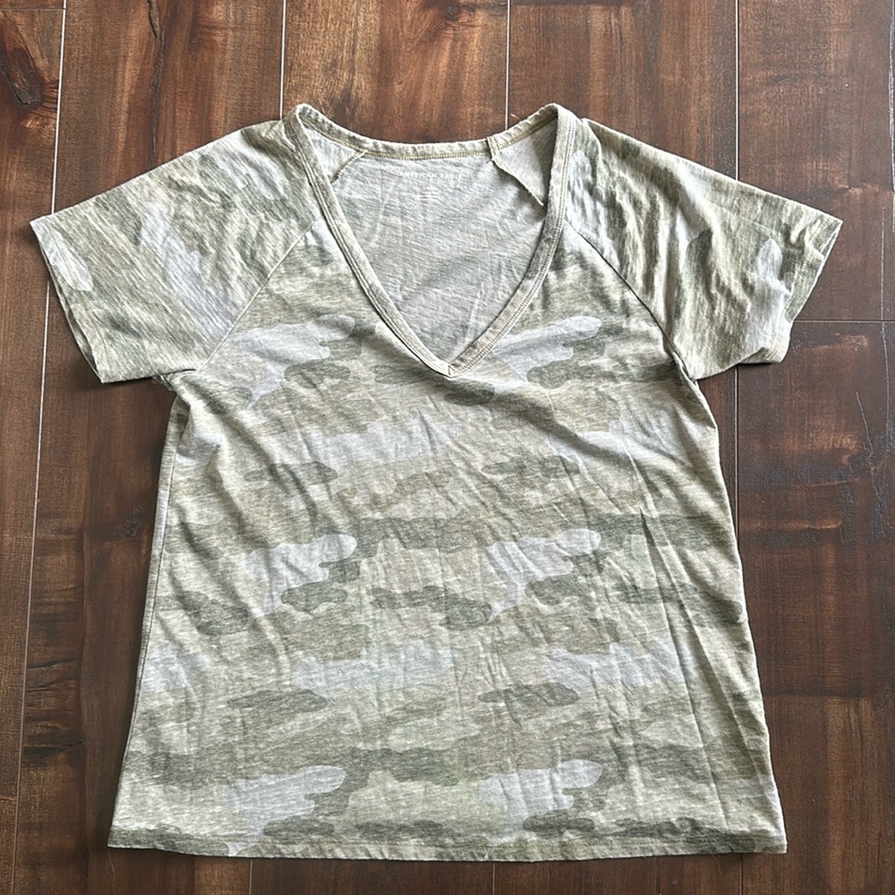 Camo V-Neck Tee